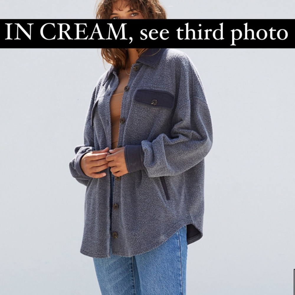 Pacsun Homecoming Button-Down Jacket in CREAM, size M/L